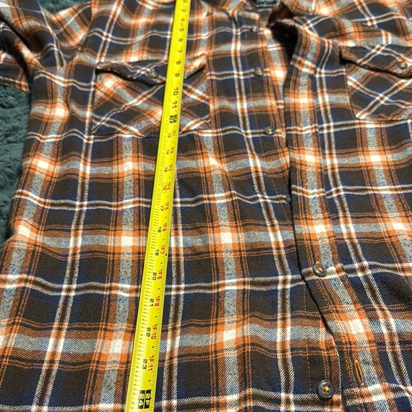 Men's Navy/ Orange Plaid Shirt large - Picture 8 of 8